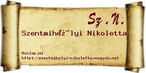 Szentmihályi Nikoletta névjegykártya